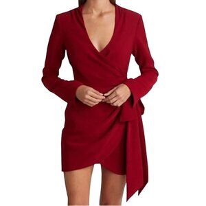 Cinq à Sept Sierra Wrap Minidress in Cranberry NWT - Size 2